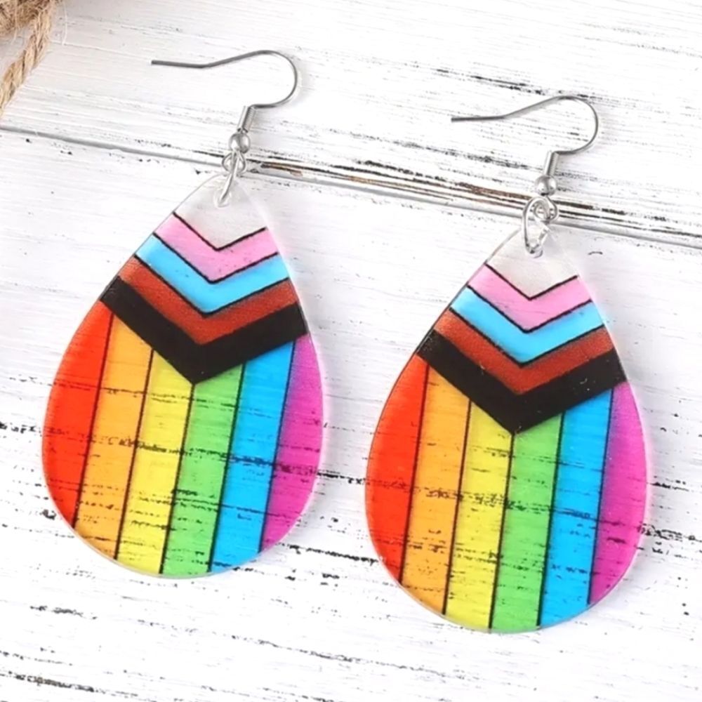 Pride Rainbow Dangle earrings For Adults - Picture 3 of 6